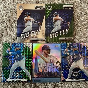 2022 Pete Alonso blue, green prizm mosaic-Topps chrome/ Big Fly baseball card’s